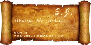 Sikolya Jácinta névjegykártya